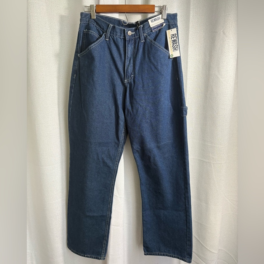 NWT Rewash Carpenter Jeans Denim Dark Wash‎ High Waist size 13 31 NEW! 0441